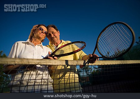 
                Seniorin, Senior, Paar, Tennis, Zuneigung                   