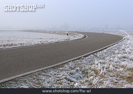 
                Winter, Straße, Raureif, Landstraße                   