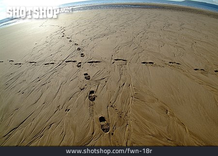 
                Strand, Fußspur, Spur                   