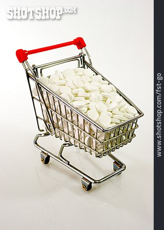 
                Tablette, Einkaufswagen, Arzneimittelkosten                   