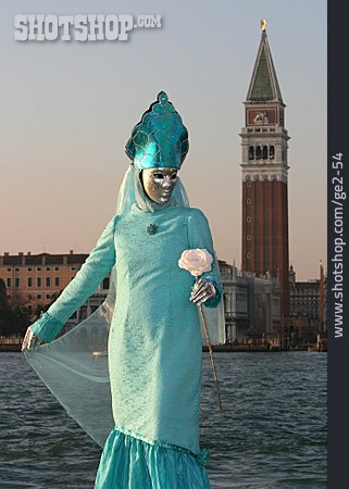 
                Karneval, Kostüm, Venedig, Campanile                   
