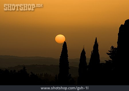 
                Sonnenuntergang, Toskana                   