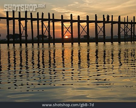
                Brücke, Myanmar, Amarapura, U-bein-brücke                   