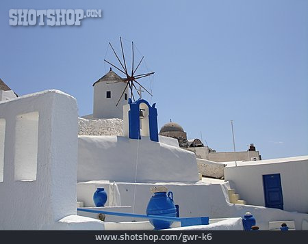 
                Windmühle, Griechenland, Kapelle, Santorin                   
