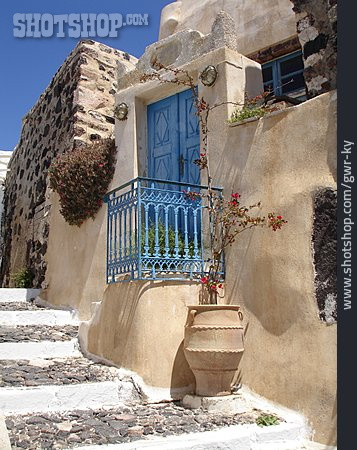 
                Santorini, Griechenland, Hauseingang                   