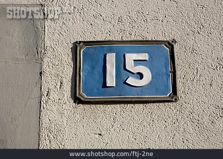 
                Hausnummer, Schild, 15                   