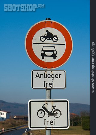 
                Verkehrszeichen, Anlieger Frei                   
