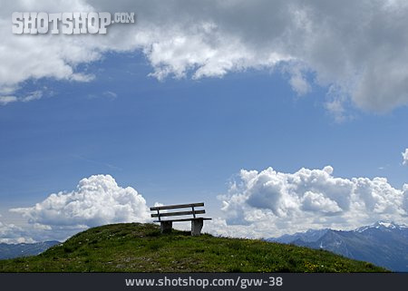 
                Gebirge, Sitzbank, Aussicht, Weitblick                   