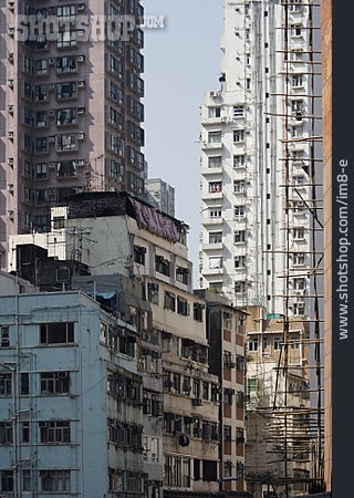 
                Wohnhaus, Hochhaus, Großstadt, Hong Kong                   