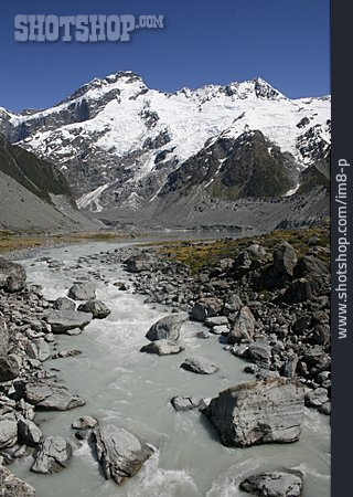 
                Neuseeland, Neuseeländische Alpen, Mount Cook, Hooker Valley                   