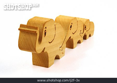 
                Zusammenhalt, In Einer Reihe, Elefant, Holzspielzeug                   