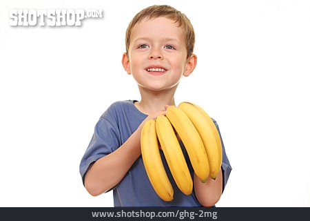 
                Junge, Obst, Banane                   