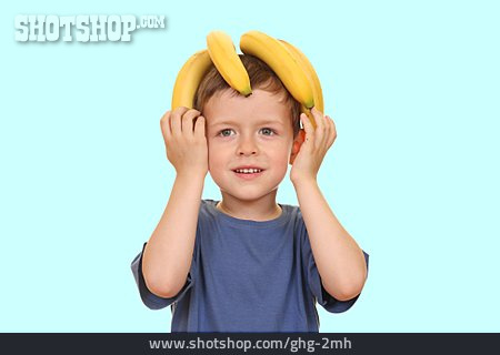 
                Junge, Gesunde Ernährung, Verkleidung, Banane                   