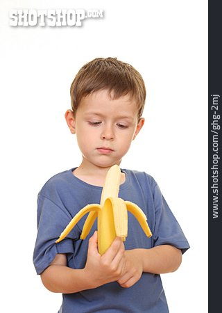 
                Junge, Obst, Banane                   