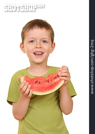 
                Junge, Obst, Wassermelone                   
