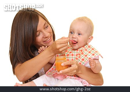 
                Baby, Mutter, Füttern, Babynahrung                   