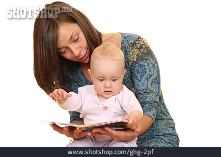 
                Baby, Mutter, Vorlesen, Kinderbuch                   