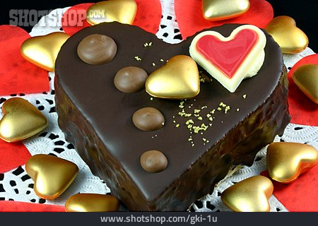 
                Valentinstag, Kuchen, Schokoladentorte                   