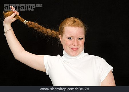 
                Lange Haare, Rote Haare, Frisur, Haarzopf                   