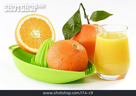 
                Orangensaft, Frisch Gepresst, Zitruspresse, Saftglas                   