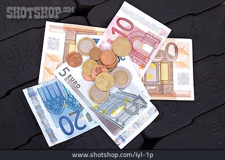 
                Geld, Euro, Heizkosten                   