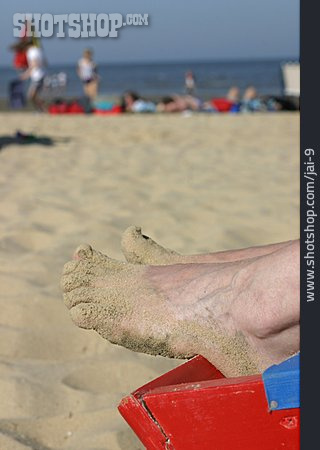 
                Fuß, Strandurlaub, Sandig                   