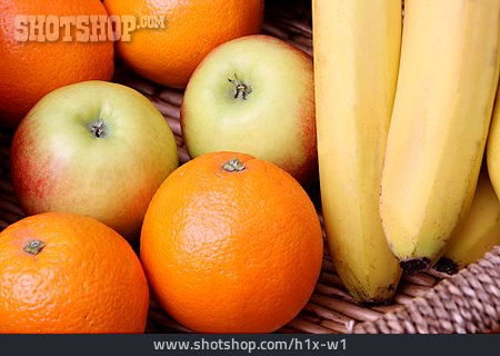 
                Apfel, Orange, Banane, Obstkorb                   