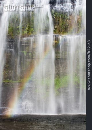 
                Wasserfall, Regenbogen, Fließen                   