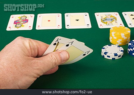 
                Glücksspiel, Pokerspiel, Kartenblatt                   