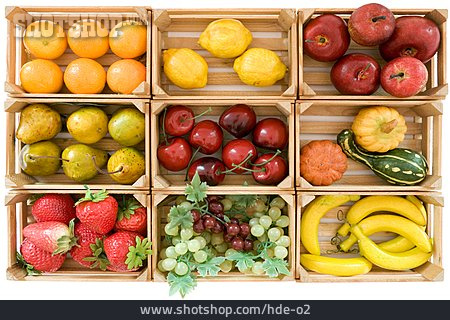 
                Obst, Obstkiste, Marktstand                   
