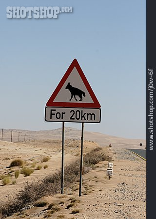 
                Verkehrsschild, Warnung, Hyäne                   