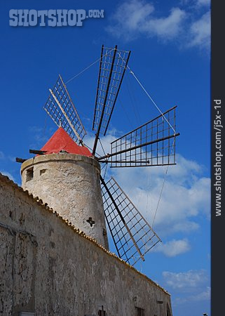 
                Windmühle, Mediterran, Sizilien                   