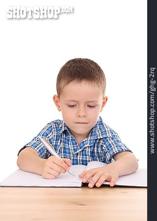 
                Junge, Schreiben, Schulkind                   