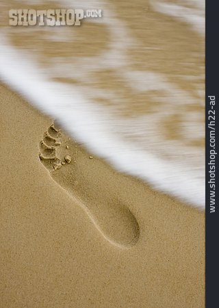 
                Strand, Sand, Fußabdruck, Vergänglichkeit                   