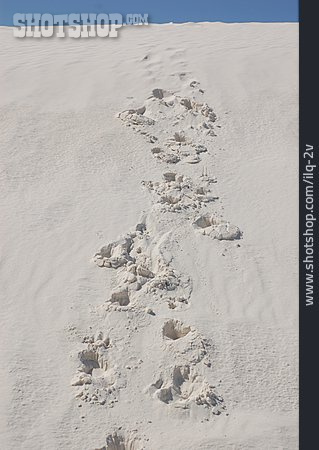 
                Fußspur, White Sands, Gipswüste                   
