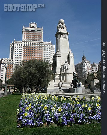 
                Denkmal, Madrid, Don Quijote, Plaza Espana, Cervantes                   