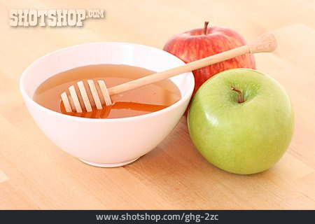 
                Gesunde Ernährung, Apfel, Bienenhonig                   