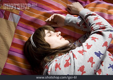 
                Young Woman, Woman, Tired, Sleeping                   