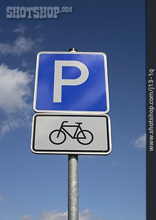 
                Verkehrsschild, Fahrrad, Parkplatz                   