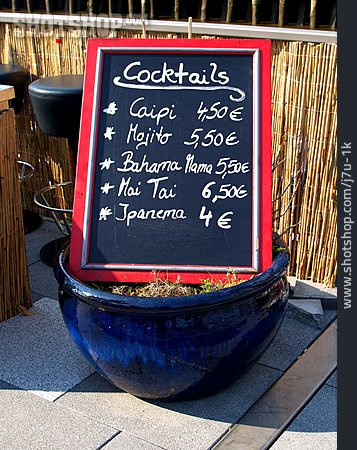 
                Preistafel, Cocktails, Strandbar                   