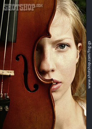 
                Musik, Geige, Porträt, Violinistin                   