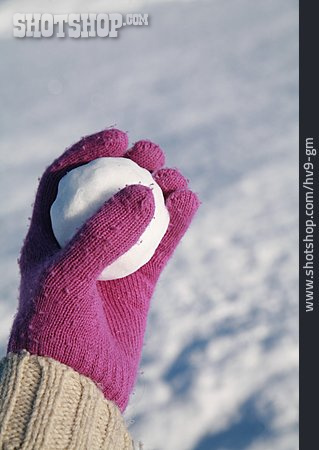 
                Winter, Pink, Handschuh, Schneeball                   