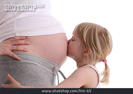 
                Bauch, Kuss, Schwangerschaft, Schwester                   
