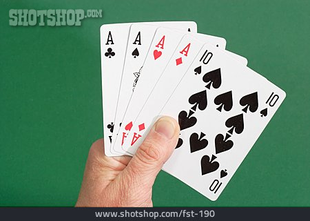 
                Spielkarten, Poker, Vier Asse, Vierling                   