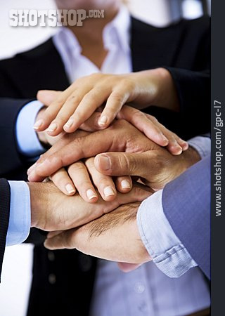 
                Zusammenhalt, Teamarbeit, Hand, Geschäftspartner                   