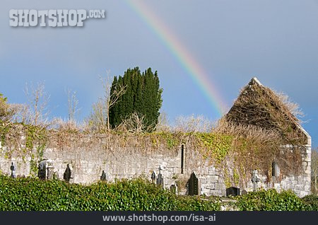 
                Ruine, Regenbogen, Irland                   