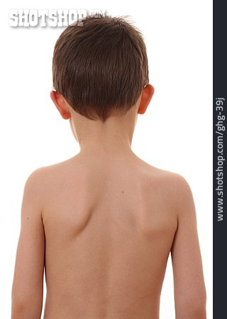 
                Junge, Rücken, Wirbelsäule, Schulterblatt                   