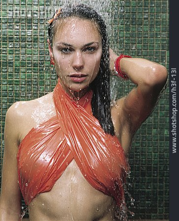
                Young Woman, Wet, Sexy, Showering                   
