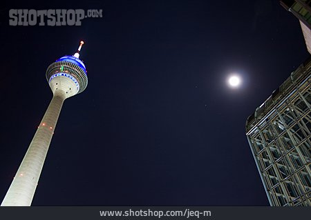 
                Nacht, Fernsehturm, Düsseldorf, Wdr-gebäude                   
