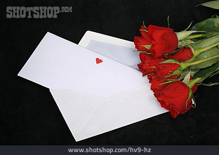 
                Liebesbrief, Rote Rose, Liebesbotschaft                   